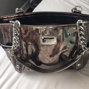 Metallic silver Michael Kors purse